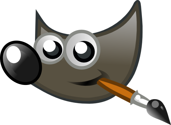 logo Gimp représentant un animal avec un pinceau dans la bouche (coyote)